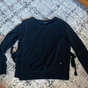 Black sweatshirt.
